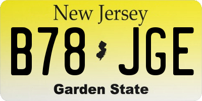 NJ license plate B78JGE