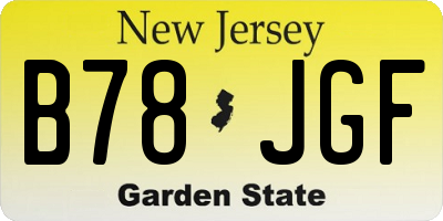 NJ license plate B78JGF