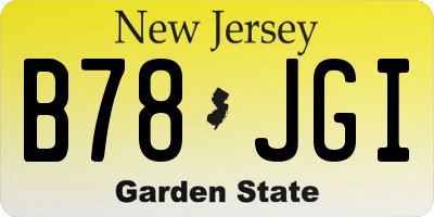 NJ license plate B78JGI