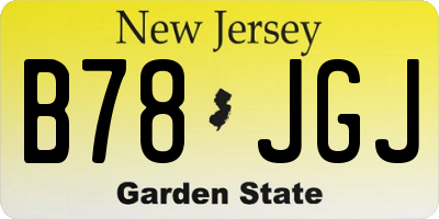 NJ license plate B78JGJ