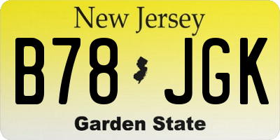 NJ license plate B78JGK