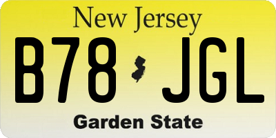 NJ license plate B78JGL