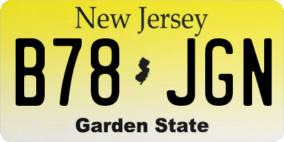 NJ license plate B78JGN