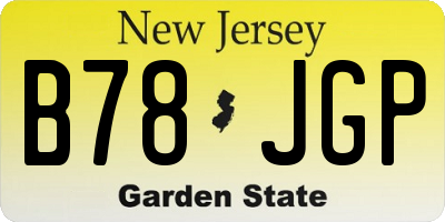 NJ license plate B78JGP