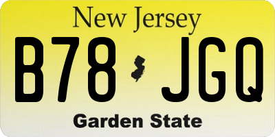 NJ license plate B78JGQ