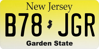NJ license plate B78JGR