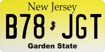 NJ license plate B78JGT