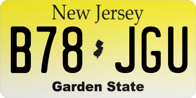 NJ license plate B78JGU