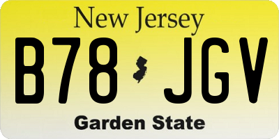 NJ license plate B78JGV