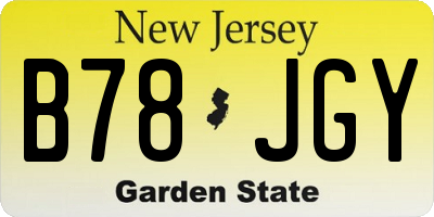 NJ license plate B78JGY