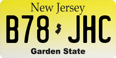 NJ license plate B78JHC
