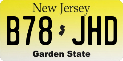 NJ license plate B78JHD