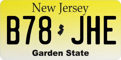 NJ license plate B78JHE