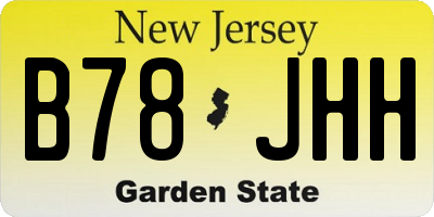 NJ license plate B78JHH