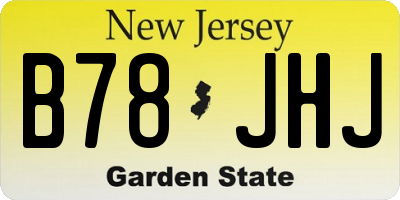 NJ license plate B78JHJ