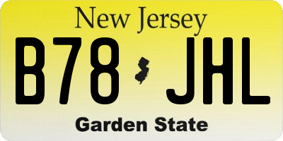NJ license plate B78JHL