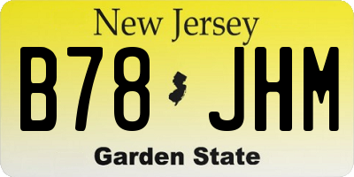 NJ license plate B78JHM
