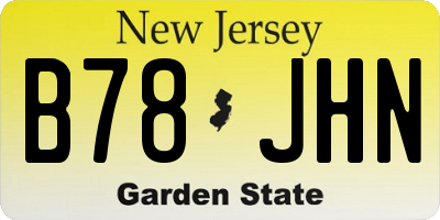 NJ license plate B78JHN