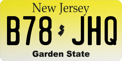 NJ license plate B78JHQ