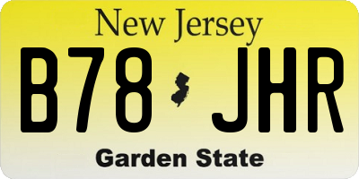 NJ license plate B78JHR