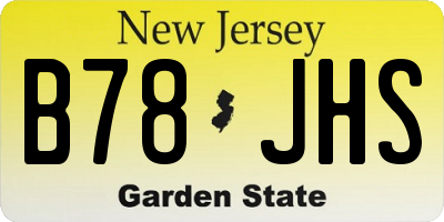 NJ license plate B78JHS