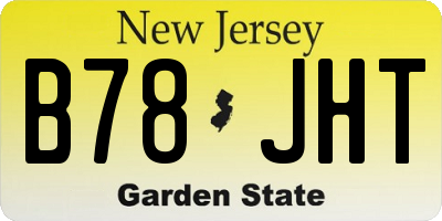 NJ license plate B78JHT