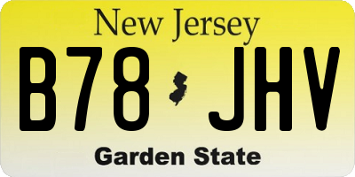 NJ license plate B78JHV