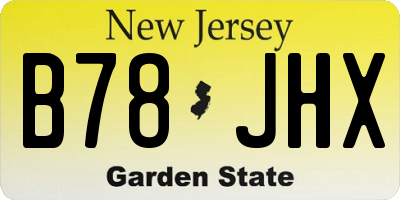 NJ license plate B78JHX