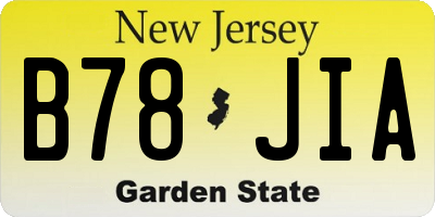 NJ license plate B78JIA