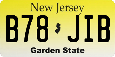 NJ license plate B78JIB