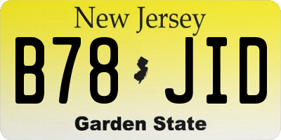 NJ license plate B78JID