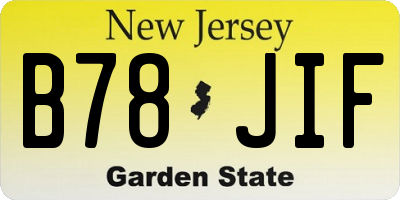 NJ license plate B78JIF
