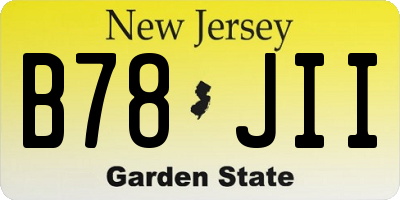 NJ license plate B78JII