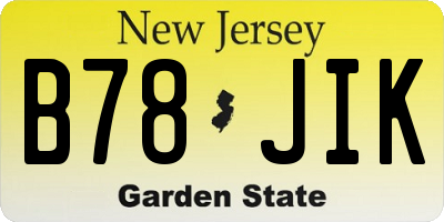 NJ license plate B78JIK
