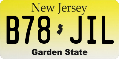 NJ license plate B78JIL