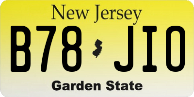 NJ license plate B78JIO