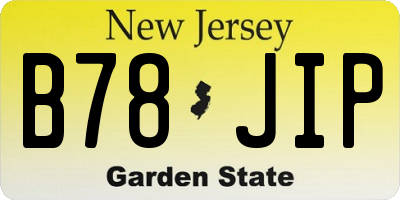 NJ license plate B78JIP