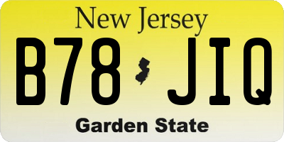 NJ license plate B78JIQ