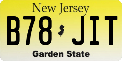 NJ license plate B78JIT