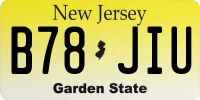 NJ license plate B78JIU