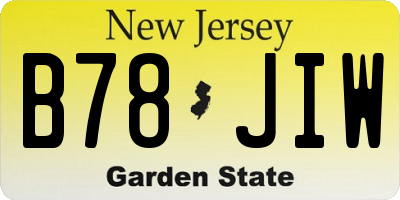NJ license plate B78JIW