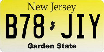 NJ license plate B78JIY