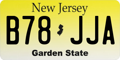 NJ license plate B78JJA