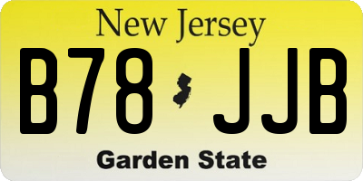 NJ license plate B78JJB