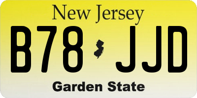 NJ license plate B78JJD