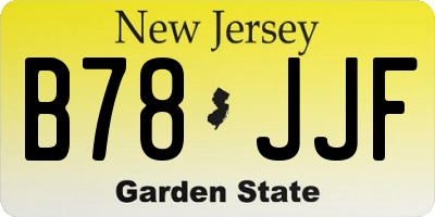 NJ license plate B78JJF