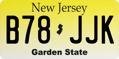 NJ license plate B78JJK