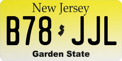 NJ license plate B78JJL