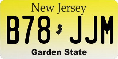 NJ license plate B78JJM