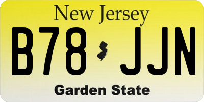 NJ license plate B78JJN